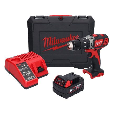 Milwaukee M18 BPD-501C Akumulatorowa wiertarka udarowa 18 V 60 Nm + 1x akumulator 5,0 Ah + ładowarka + walizka