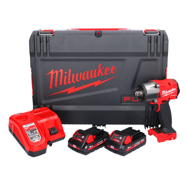 Milwaukee M18 FMTIW2F12-302X Akumulatorowy klucz udarowy 18 V 745 Nm 1/2" bezszczotkowy + 2x akumulator 3,0 Ah + ładowarka + skrzynka HD