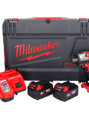 Milwaukee M18 FMTIW2F12-502X Akumulatorowy klucz udarowy 18 V 745 Nm 1/2" bezszczotkowy ( 4933478450 ) + 2x akumulator 5,0 Ah + ładowarka + pudełko HD