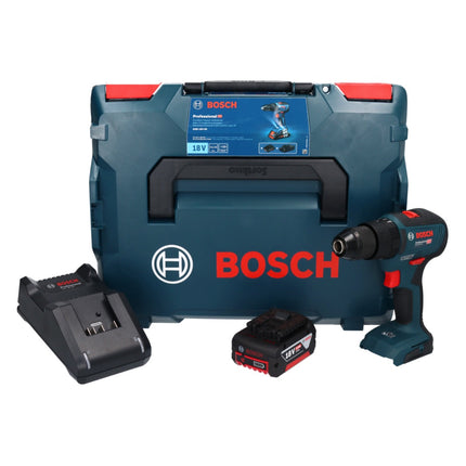 Bosch GSB 18V-55 Profesjonalna akumulatorowa wiertarko-wkrętarka udarowa 18 V 55 Nm bezszczotkowa + 1x akumulator 5,0 Ah + ładowarka + L-Boxx