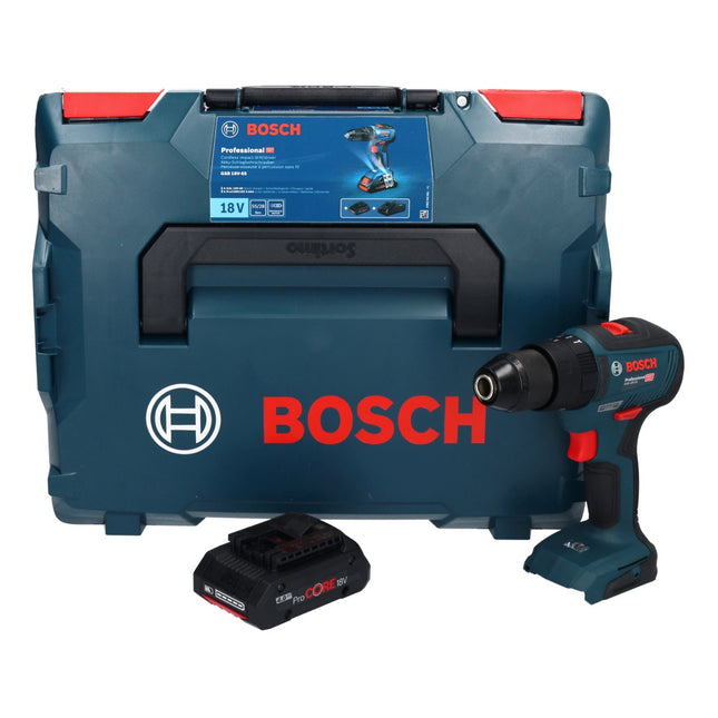Bosch GSB 18V-55 Profesjonalna akumulatorowa wiertarko-wkrętarka udarowa 18 V 55 Nm bezszczotkowa + 1x akumulator ProCORE 4,0 Ah + L-Boxx - bez ładowarki