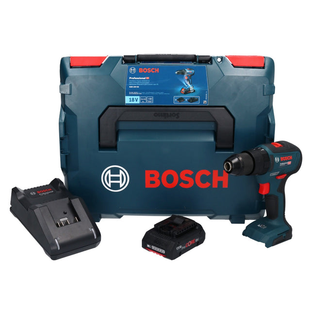 Bosch GSB 18V-55 Profesjonalna akumulatorowa wiertarko-wkrętarka udarowa 18 V 55 Nm bezszczotkowa + 1x akumulator ProCORE 4,0 Ah + ładowarka + L-Boxx