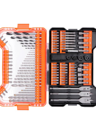 WellCut 101 tlg. Bit- und Bohrer Set in Koffer 1/4" Phillips / Pozidriv / Schlitz / Hex / Torx / Robertson / Holz-, Stahl- und Steinbohrer ( ‎WC-DB101U )