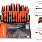 WellCut 18-częściowy zestaw wkrętaków, wkrętaki precyzyjne, magnetyczne, wykonane z hartowanej stali narzędziowej Cr-V ( WC-SD18S )