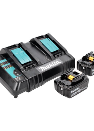 Makita DHR CTJ Akku Bohrhammer 36 V ( 2x 18 V ) 3,0 J SDS-plus + 2x Akku 5,0 Ah + Doppelladegerät + Makpac