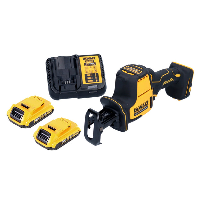 DeWalt DCS 369 D2 Akumulatorowa pilarka szablasta Pilarka szablasta 18 V bezszczotkowa + 2x akumulator 2,0 Ah + ładowarka