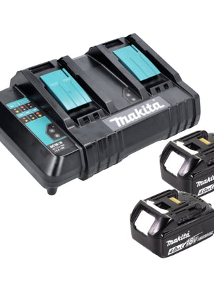 Makita DLM 382 CM2 Akku Rasenmäher 36 V ( 2x 18 V ) 38 cm 40 l + 2x Akku 4,0 Ah + Doppelladegerät