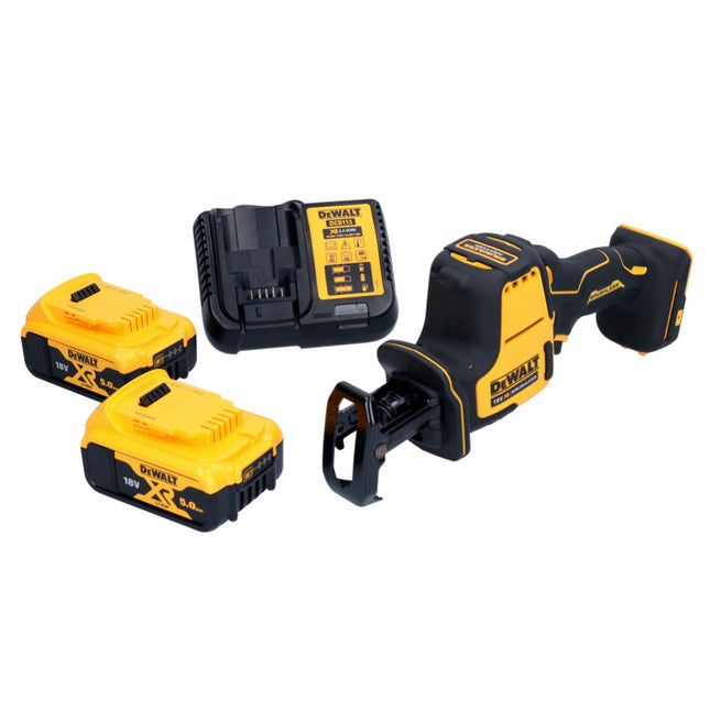 DeWalt DCS 369 P2 akumulatorowa pilarka szablasta 18 V bezszczotkowa + 2x akumulator 5,0 Ah + ładowarka