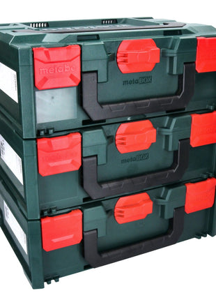 Metabo metaBOX 145 Set 3x System Werkzeug Koffer Stapelbar 396 x 296 x 145 mm - ohne Einlage - Toolbrothers