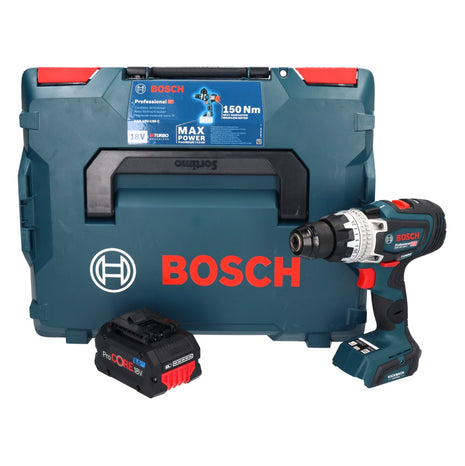 Bosch GSR 18V-150 C Profesjonalna akumulatorowa wiertarko-wkrętarka 18 V 150 Nm Biturbo Brushless + 1x akumulator ProCORE 8,0 Ah + L-Boxx - bez ładowarki