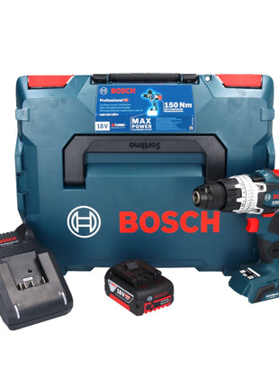 Bosch GSB 18V-150 C Professional Akku Schlagbohrschrauber 18 V 150 Nm Biturbo Brushless + 1x Akku 5,0 Ah + Ladegerät + L-Boxx