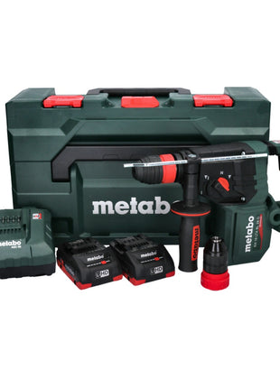 Marteau perforateur sur batterie Metabo KH 18 LTX BL 28 Q 18 V 3 J SDS plus brushless + 2x batterie 4,0 Ah + chargeur + métaBOX