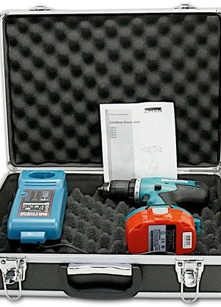 Makita 6391 18 V Ni-Cd / Ni-Mh Akku Bohrschrauber + 1x Dinotech Akku 18V - 3 Ah + Makita Ladegerät + Alu Koffer - Toolbrothers