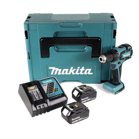 Makita BDF 459 RFJ Akku Bohrschrauber 18 V 45Nm + 2x Akkus 3,0Ah + Ladegerät im Makpac 2 - Toolbrothers