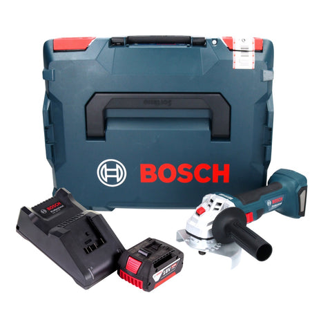 Bosch GWS 18V-7 Professional amoladora angular a batería 18 V 125 mm 22,23 mm sin escobillas + 1x batería 4,0 Ah + cargador + L-Boxx