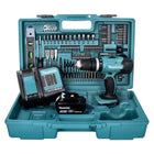 Makita DHP 453 SFX5 Akku Schlagbohrschrauber 18 V 42 Nm + 1x Akku 3,0 Ah + Ladegerät + 101 tlg. Zubehör Set + Koffer - Toolbrothers