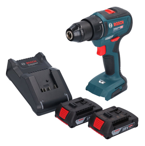 Bosch GSR 18V-55 Profesjonalna akumulatorowa wiertarko-wkrętarka 18 V 55 Nm bezszczotkowa + 2x akumulator 2,0 Ah + ładowarka