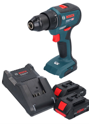 Bosch GSR 18V-55 Profesjonalna akumulatorowa wiertarko-wkrętarka 18 V 55 Nm bezszczotkowa + 2x akumulator ProCORE 4,0 Ah + ładowarka