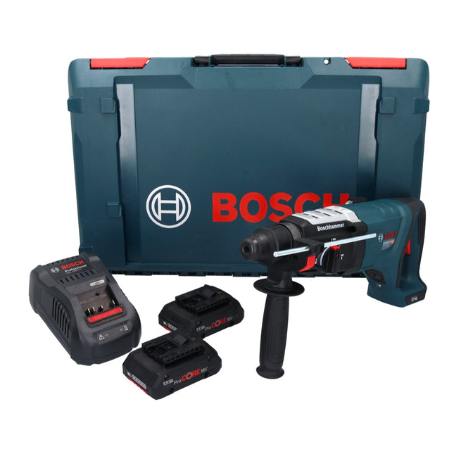 Akumulatorowy młot udarowo-obrotowy Bosch GBH 18V-28 DC Professional 18 V 3,4 J SDS Plus Brushless + 2x akumulator ProCORE 4,0 Ah + ładowarka + XL-Boxx