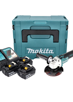 Makita DGA 504 RT3J akumulatorowa szlifierka kątowa 18 V 125 mm bezszczotkowa + 3x akumulator 5,0 Ah + ładowarka + Makpac