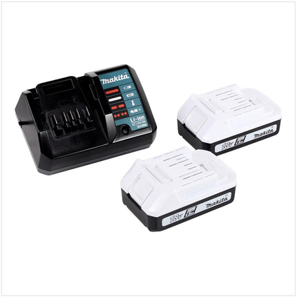 Makita DF 457 DWE 10 akumulatorowa wiertarko-wkrętarka 18 V 42 Nm seria G + 2x akumulator 1,5 Ah + ładowarka + 101-częściowy zestaw wierteł + walizka