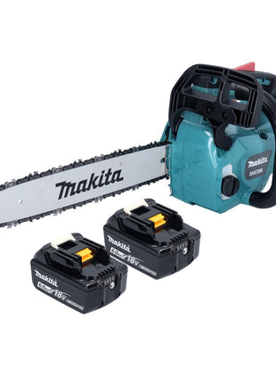 Motosierra a batería Makita DUC 356 GB 36 V (2x 18 V) 35 cm sin escobillas + 2x batería 6,0 Ah - sin cargador