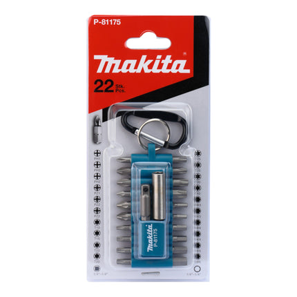 Makita Bit Set 22 teilig 25 mm mit Karabiner P 81175 Phillips Pozidriv Torx 6 kant 1 - toolbrothers