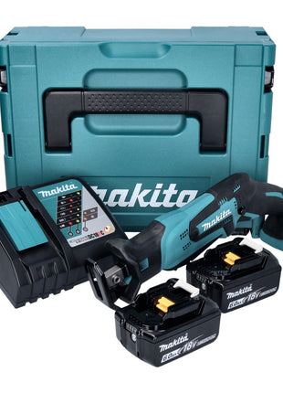 Makita DJR 185 RGJ Scie sabre sans fil Recipro 18 V + 2x Batteries 6.0 Ah + Chargeur + Coffret Makpac