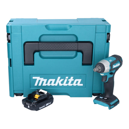 Makita DTW 181 A1J Akumulatorowy klucz udarowy 18 V 210 Nm 1/2" bezszczotkowy + 1x akumulator 2,0 Ah + Makpac - bez ładowarki