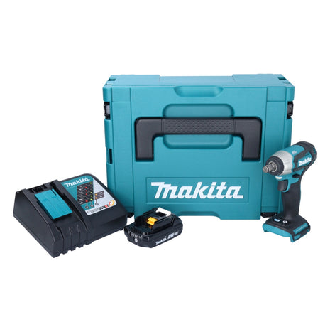 Makita DTW 181 RA1J Akku Schlagschrauber 18 V 210 Nm 1/2" Brushless + 1x Akku 2,0 Ah + Ladegerät + Makpac