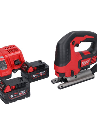 Milwaukee M18 BJS-602 Akku Stichsäge 18 V + 2x Akku 6,0 Ah + Ladegerät