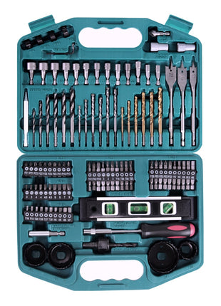 Makita DF488DWE10 Perceuse-visseuse sans fil 42 Nm 18V G-Serie + Makita UR180DZ Coupe-herbe sans fil + 2x Batteries 1,5 Ah + Chargeur + Set de forets et embouts (101 pcs.) + Coffret