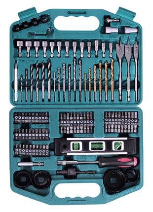 Taladro atornillador inalámbrico Makita DF 488 DWE10 18 V 42 Nm Serie G + 2 baterías 1,5 Ah + cargador + juego de brocas de 101 piezas + estuche