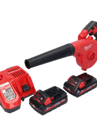 Milwaukee M18 BBL-302 Akku Gebläse 18 V + 2x Akku 3,0 Ah + Ladegerät