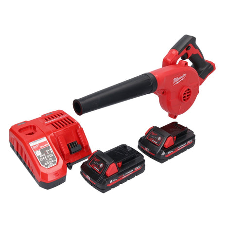 Milwaukee M18 BBL-302 Akku Gebläse 18 V + 2x Akku 3,0 Ah + Ladegerät