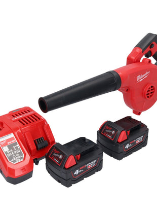 Milwaukee M18 BBL-402 akumulatorowa dmuchawa 18 V + 2x akumulator 4,0 Ah + ładowarka