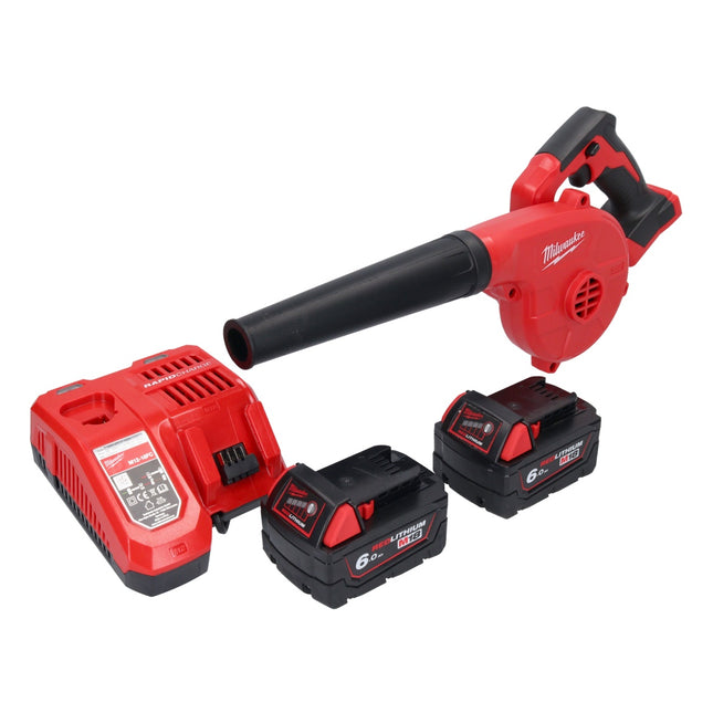Milwaukee M18 BBL-602 Akku Gebläse 18 V + 2x Akku 6,0 Ah + Ladegerät
