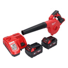 Milwaukee M18 BBL-602 Akku Gebläse 18 V + 2x Akku 6,0 Ah + Ladegerät