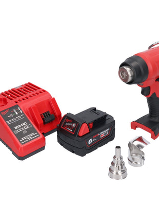 Soplador de aire caliente a batería Milwaukee M18 BHG-601 18 V 470 °C + 1x batería 6,0 Ah + cargador