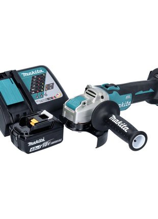 Makita DGA 521 RM1X1 akumulatorowa szlifierka kątowa 18 V 125 mm X-LOCK bezszczotkowa + 1x akumulator 4,0 Ah + ładowarka