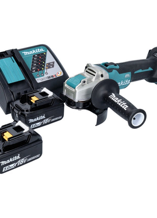 Makita DGA 521 RTX1 akumulatorowa szlifierka kątowa 18 V 125 mm X-LOCK bezszczotkowa + 2x akumulator 5,0 Ah + ładowarka