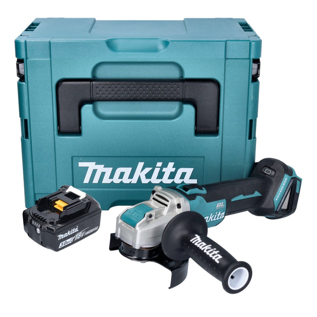 Makita DGA 521 F1X1J akumulatorowa szlifierka kątowa 18 V 125 mm X-LOCK bezszczotkowa + 1x akumulator 3,0 Ah + Makpac - bez ładowarki