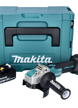 Makita DGA 521 M1X1J Akumulatorowa szlifierka kątowa 18 V 125 mm X-LOCK Bezszczotkowa + 1x akumulator 4,0 Ah + Makpac - bez ładowarki