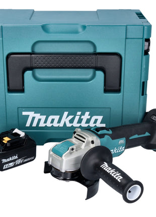 Makita DGA 521 T1X1J Akumulatorowa szlifierka kątowa 18 V 125 mm X-LOCK Bezszczotkowa + 1x akumulator 5,0 Ah + Makpac - bez ładowarki