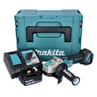 Makita DGA 521 RT1X1J akumulatorowa szlifierka kątowa 18 V 125 mm X-LOCK bezszczotkowa + 1x akumulator 5,0 Ah + ładowarka + Makpac