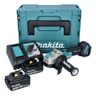 Makita DGA 521 RTX1J Akumulatorowa szlifierka kątowa 18 V 125 mm X-LOCK Bezszczotkowa + 2x akumulator 5,0 Ah + ładowarka + Makpac