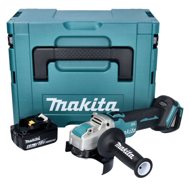 Makita DGA 521 G1X1J Akumulatorowa szlifierka kątowa 18 V 125 mm X-LOCK Brushless + 1x akumulator 6,0 Ah + Makpac - bez ładowarki