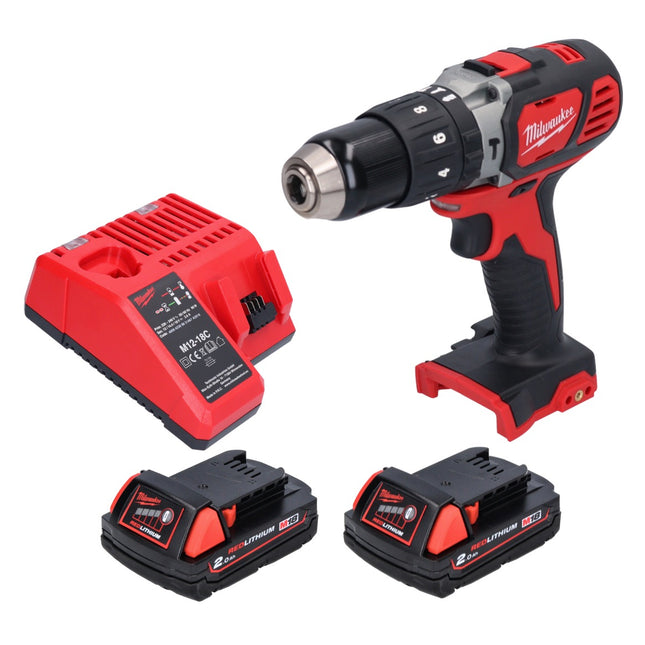 Milwaukee M18 BPD Akku Schlagbohrschrauber 18 V 60 Nm + 2x Akku 2,0 Ah + Ladegerät