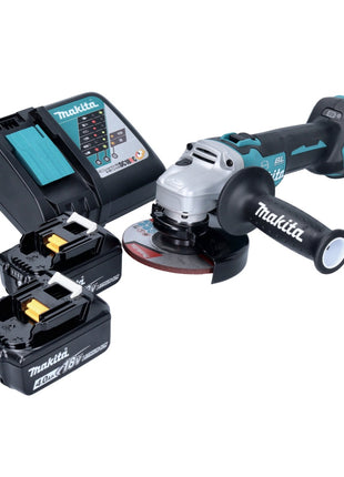 Makita DGA 513 RM akumulatorowa szlifierka kątowa 18 V 125 mm bezszczotkowa + 2x akumulator 4,0 Ah + ładowarka