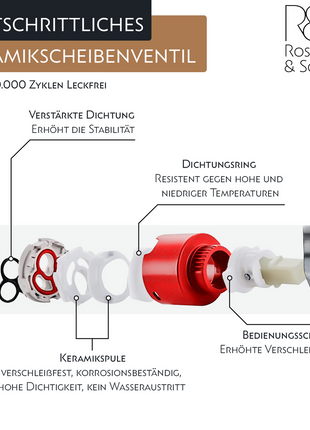 Rosenhahn & Söhne Föhr 100 Küchenarmatur 360° drehbarer Wasserhahn Küche - Armatur Küche [gebürsteter Edelstahl] - 2-fach verstellbare Spültischarmatur + Anschlussschläuche - Toolbrothers